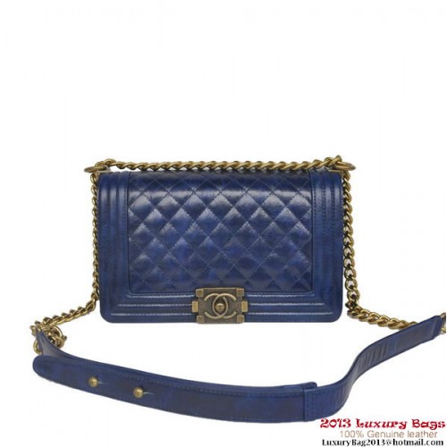 Boy Chanel Flap Bandolera Cuero Iridiscente A67086 Azul