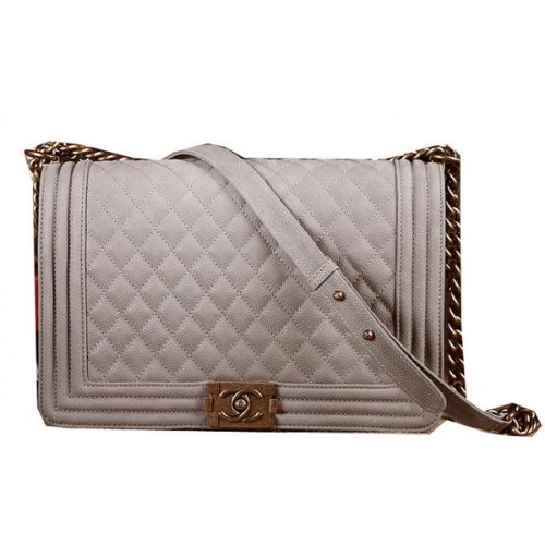 Bolso de Hombro Boy Chanel Solapa Caqui Nubuck Cuero CHA67087 Dorado