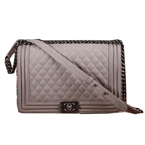 Boy Chanel Flap Shoulder Bag Khaki Nubuck Leather CHA67087 Plata