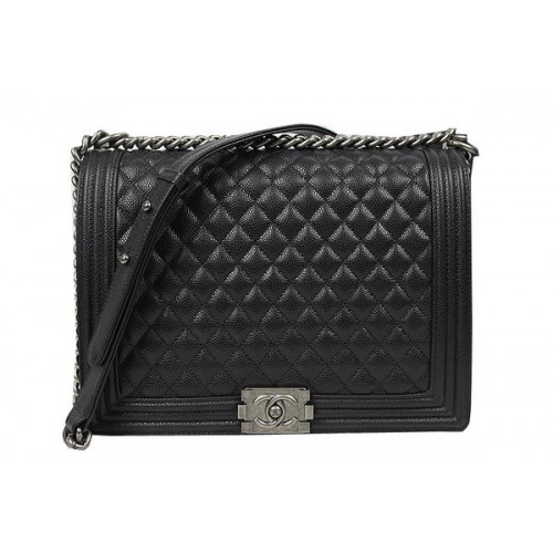 Boy Chanel Flap Bolso de hombro Original Cannage Pattern A67087 Negro
