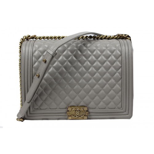 Boy Chanel Flap Shoulder Bag Original Cannage Pattern A67087 Gris