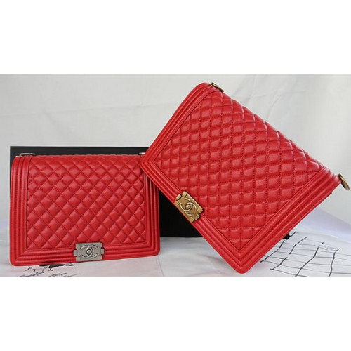 Boy Chanel Flap Bandolera Original Cannage Pattern A67087 Rojo