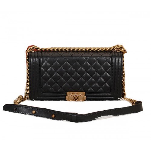 Bolso Bandolera Boy Chanel Solapa Piel Original CHA68076 Negro