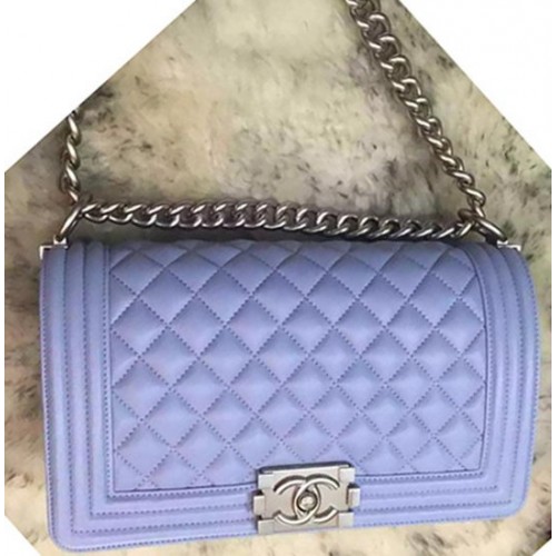 Boy Chanel Solapa Bandolera Original Piel De Oveja A64375 Lavanda