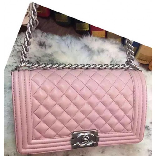 Boy Chanel Solapa Bandolera Original Piel De Oveja A64375 Rosa