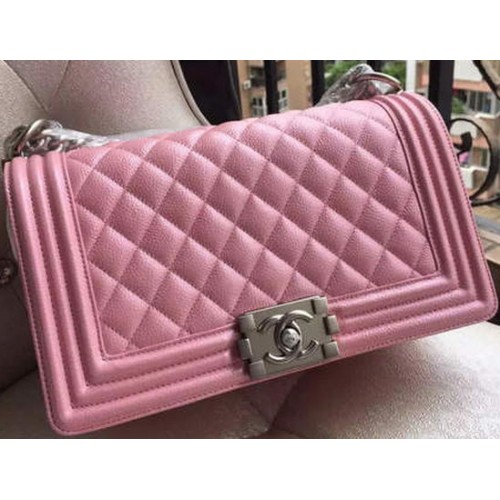 Boy Chanel Flap Shoulder Bag Pink Cannage Pattern A67086 Plata