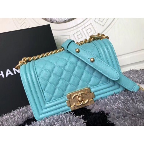 Boy Chanel Solapa Bolso de Hombro Piel de Oveja A67085 Azul