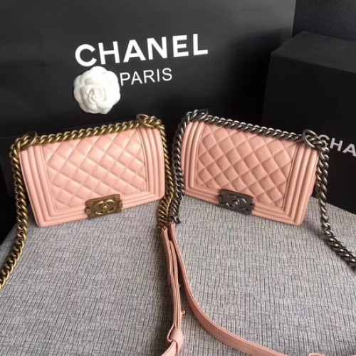 Boy Chanel Solapa Bolso de Hombro Piel de Oveja A67085 Rosa