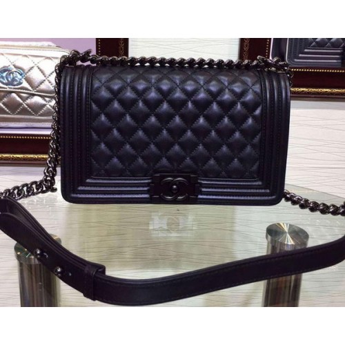 Boy Chanel Solapa Bolso de Hombro Piel de Oveja A67086 Negro