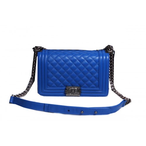 Boy Chanel Flap Bandolera Piel Oveja CHA2068 Azul