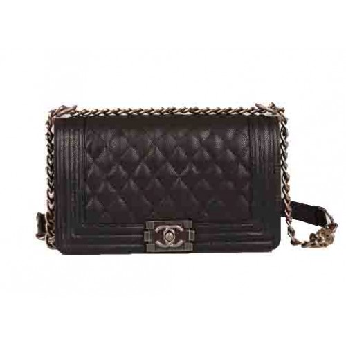 Boy Chanel Flap Hombro Bolsos Negro Cannage Patrón Cuero A67086 Plata