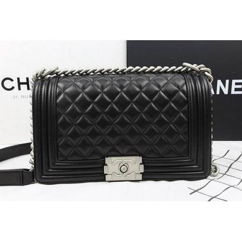 Boy Chanel Flap Bolsos de Hombro Original Piel de Cordero A67025 Negro