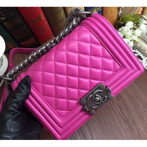 Boy Chanel Flap Bolsos de hombro Cuero de piel de oveja A67085 Rose