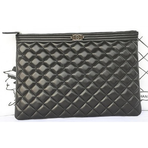 Embrague Boy Chanel Piel De Oveja A80571 Negro