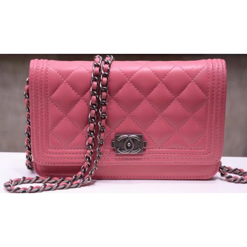 Boy Chanel mini Flap Bolsos Piel de oveja A33815 Rosa