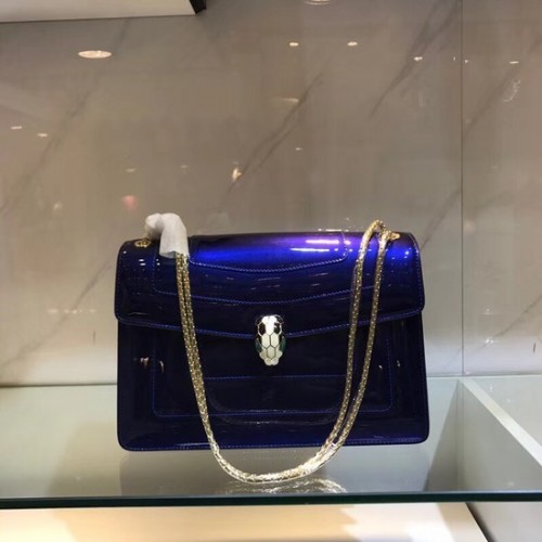 Bandolera Bulgari de piel metalizada 15004 azul