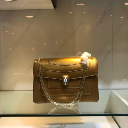 Bandolera Bulgari de piel metalizada 15004 dorado
