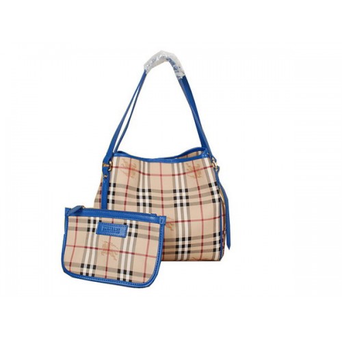 BurBerry B8883 Bolso pequeño a cuadros Haymarket azul