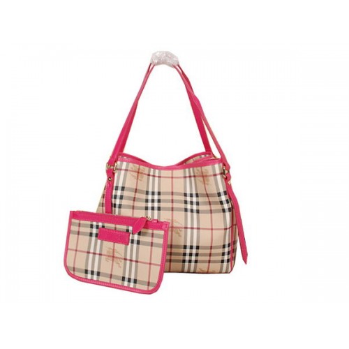 BurBerry B8883 Bolso pequeño a cuadros Haymarket Rosa