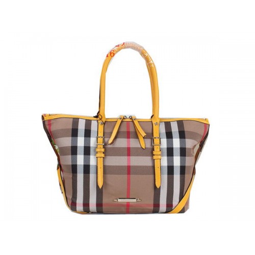 BurBerry House Check Saddlestitch bolso de hombro B20551 amarillo