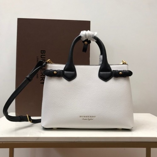Bolso de hombro de cuero BurBerry 40237 blanco