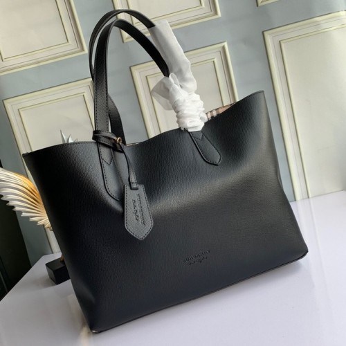 Bolso de hombro de cuero BurBerry 6351 negro