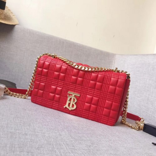 Bolso de hombro de cuero BurBerry 7462 rojo