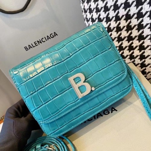 Bolso de hombro de cuero BurBerry 80195 azul cielo