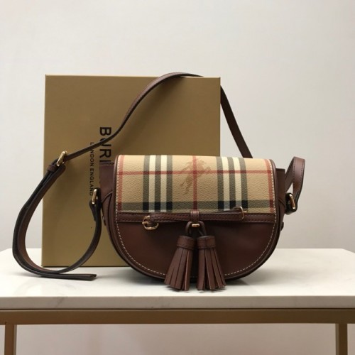 BurBerry Bolso de hombro de cuero 82665 marrón