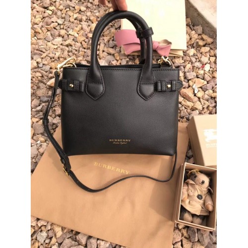 Bolso tote de cuero BurBerry 5560 negro