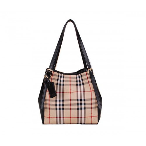 BurBerry Bolso pequeño a cuadros Haymarket B3711 Negro