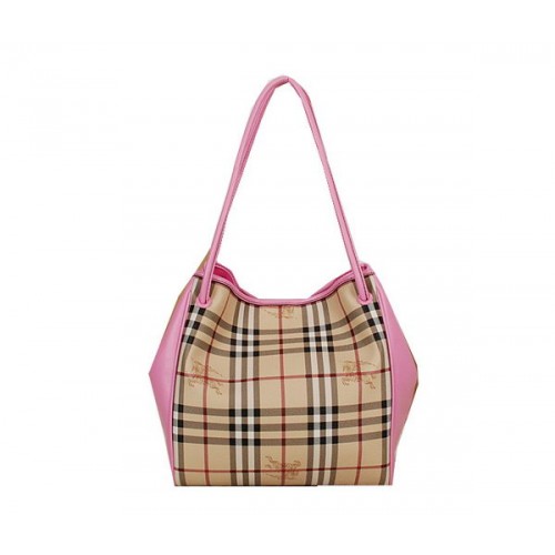 BurBerry Bolso tote pequeño a cuadros Haymarket B5911 Rosa