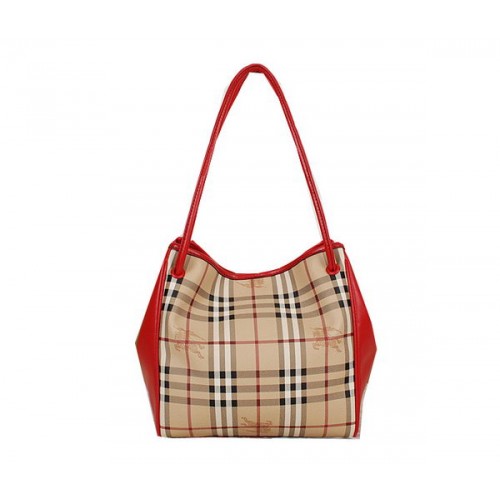 BurBerry Bolso pequeño a cuadros Haymarket B5911 Rojo