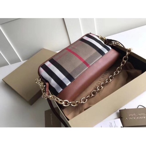 Bolso Burberry de piel de becerro 41711 marrón