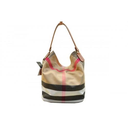 Burberry Medium Brit Check Hobo Bag B8931 Trigo