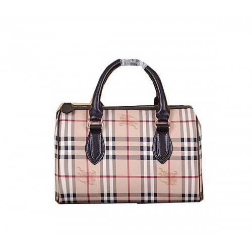 Burberry Medium Haymarket Check Bowling Bag 7903 Marrón