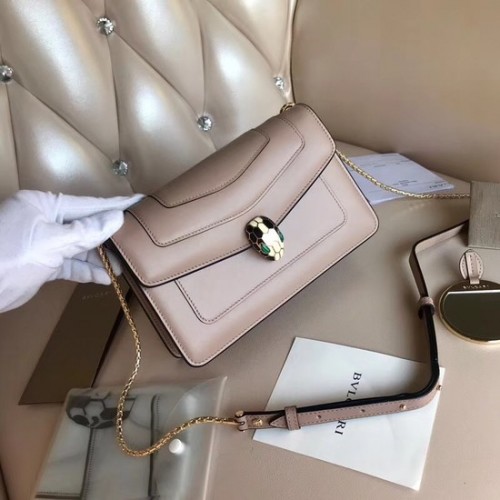 Bvlgari Original Piel de becerro serpenti forever Bolso de hombro 5590 rosa claro