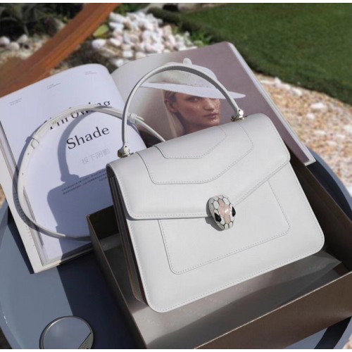 Bvlgari Serpenti Forever bandolera pequeña de piel 20286 blanco