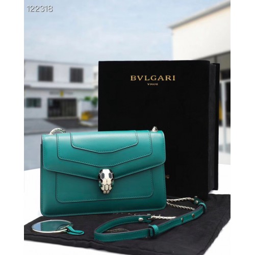 Bvlgari Serpenti Forever bandolera pequeña de piel 28090 Esmeralda
