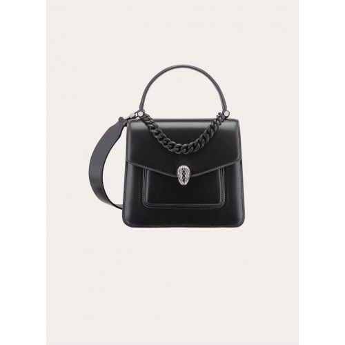 Bvlgari Serpenti Forever bandolera pequeña de piel B210762 negro