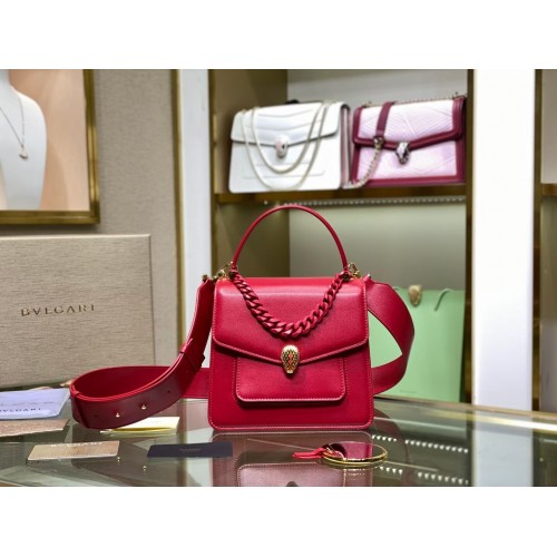 Bvlgari Serpenti Forever bandolera pequeña de piel B210763 rosa