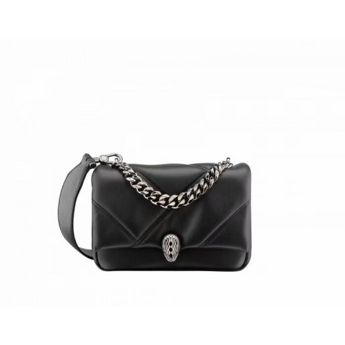 Bvlgari Serpenti Forever bandolera pequeña de piel B219068 negro