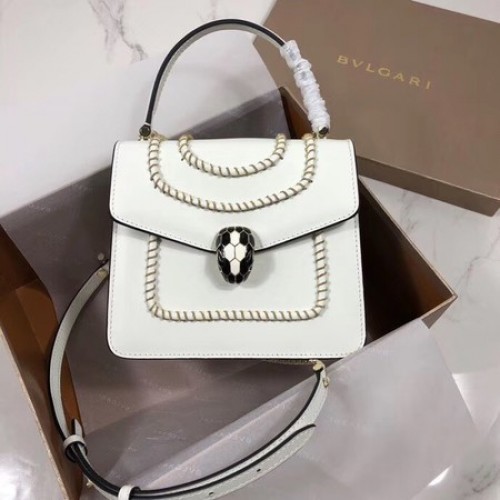 Bvlgari Serpenti Forever bandolera pequeña de piel B286999 blanco