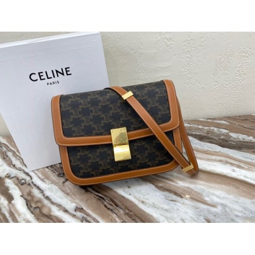 CELINE BOLSO GRANDE TRIOMPHE PIEL DE BECERRO 88007 Marrón