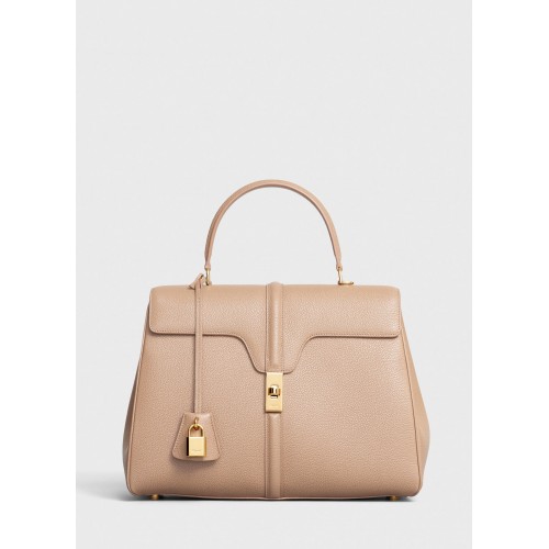 BOLSO MEDIANO 16 CELINE DE BECERRO SATINADO 187373 BEIGE