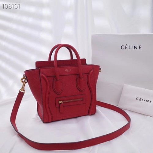 BOLSA DE EQUIPAJE CELINE NANO EN PIEL DE CORDERO LAMINADA 189244-12