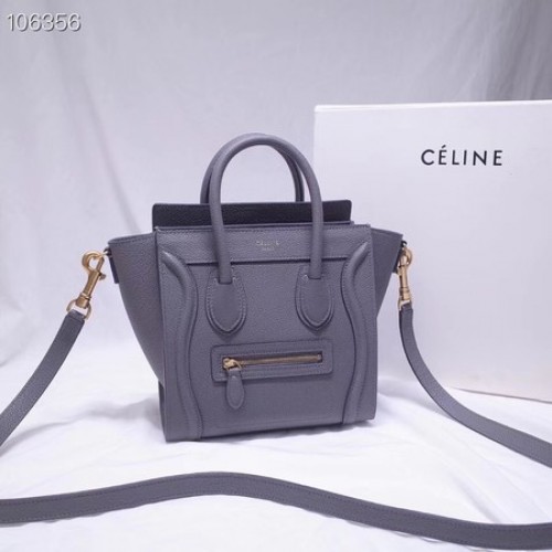 BOLSA DE EQUIPAJE CELINE NANO EN PIEL DE CORDERO LAMINADA 189244-13