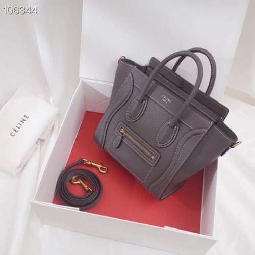 BOLSA DE EQUIPAJE CELINE NANO EN PIEL DE CORDERO LAMINADA 189244-14