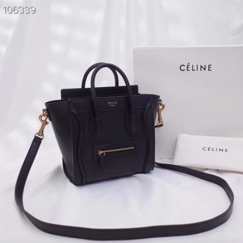 BOLSA DE EQUIPAJE CELINE NANO EN PIEL DE CORDERO LAMINADA 189244-15