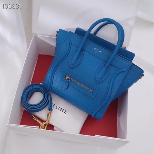 BOLSA DE EQUIPAJE CELINE NANO EN PIEL DE CORDERO LAMINADA 189244-17